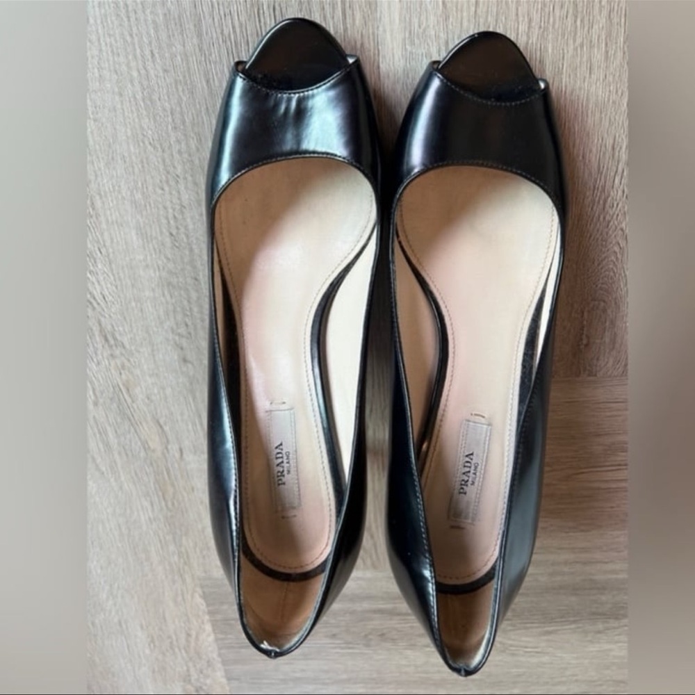 Prada Black Leather Heels